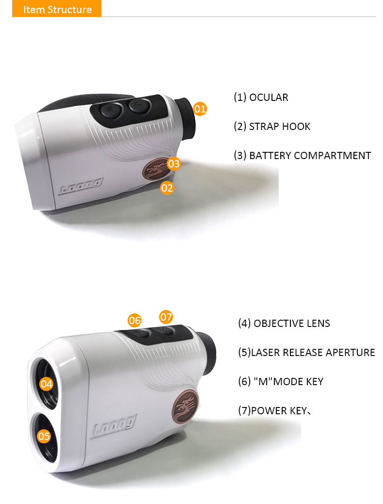 product-White 8X25 Remote Laser Rangefinder For Golfing Slope Laser Golf Rangefinder Outdoor Activit